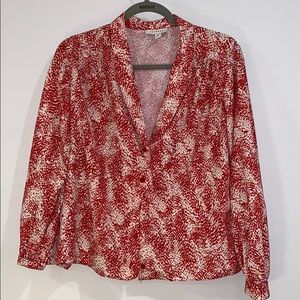 Top Shop Red Pattern Blouse